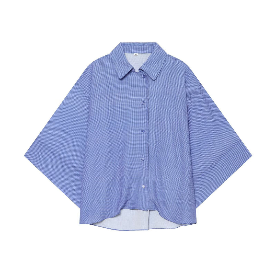 Damen Oversize-Bluse mit kastigem Schnitt und kurzen Fledermausärmeln Echo Archiv