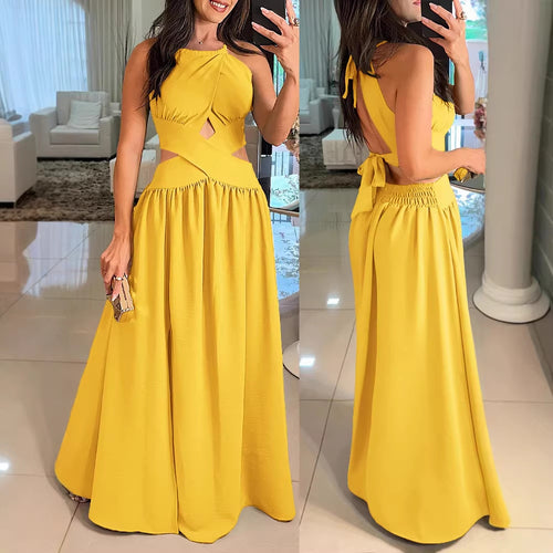 Damen Maxikleid mit eleganter Überkreuzung und modischem Ausschnitt Echo Archiv
