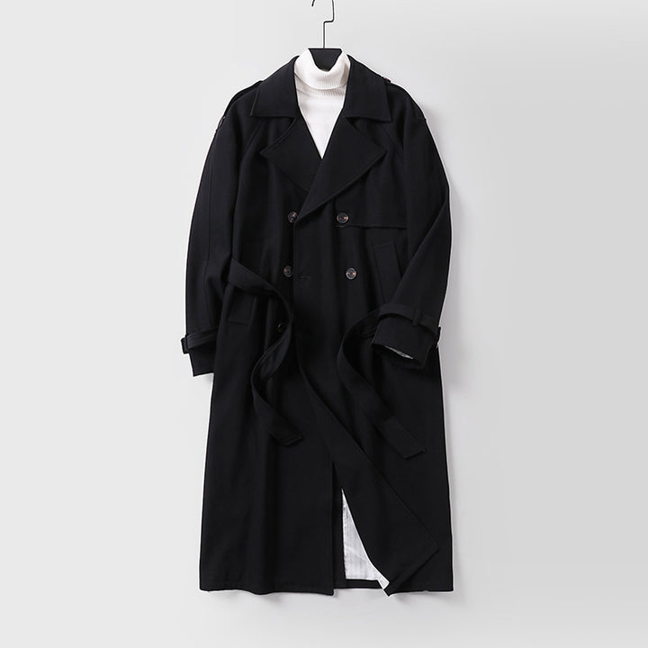 Damen Zweireihiger Oversized Trenchcoat mit weitem Schalkragen und Bindegürtel Echoarchiv