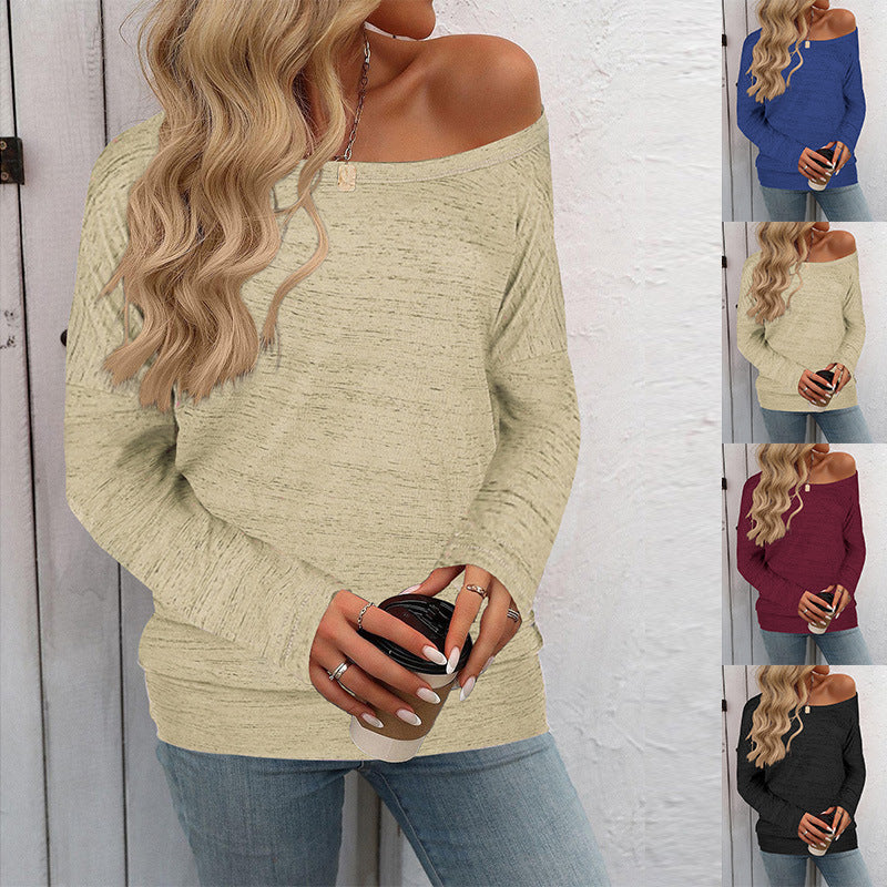 Damen Oversize off-shoulder feinstrick Pullover mit weitem Bootsausschnitt Echoarchiv