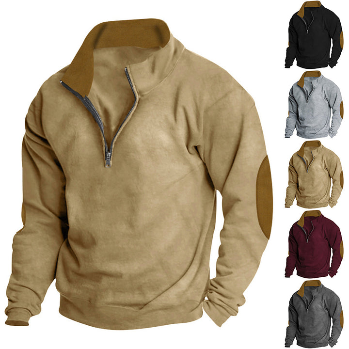 Herren sportlicher Pullover mit hoher Halsöffnung und Reißverschluss Echoarchiv