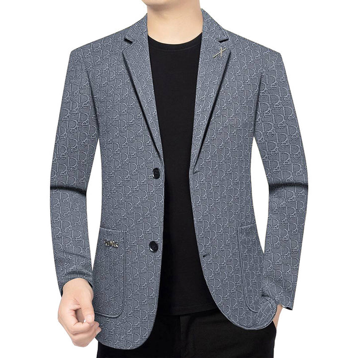 Herren Modernes Einreihiges City-Blazer mit aufgesetzten Taschen und leichter Halbfütterung – Tianoro