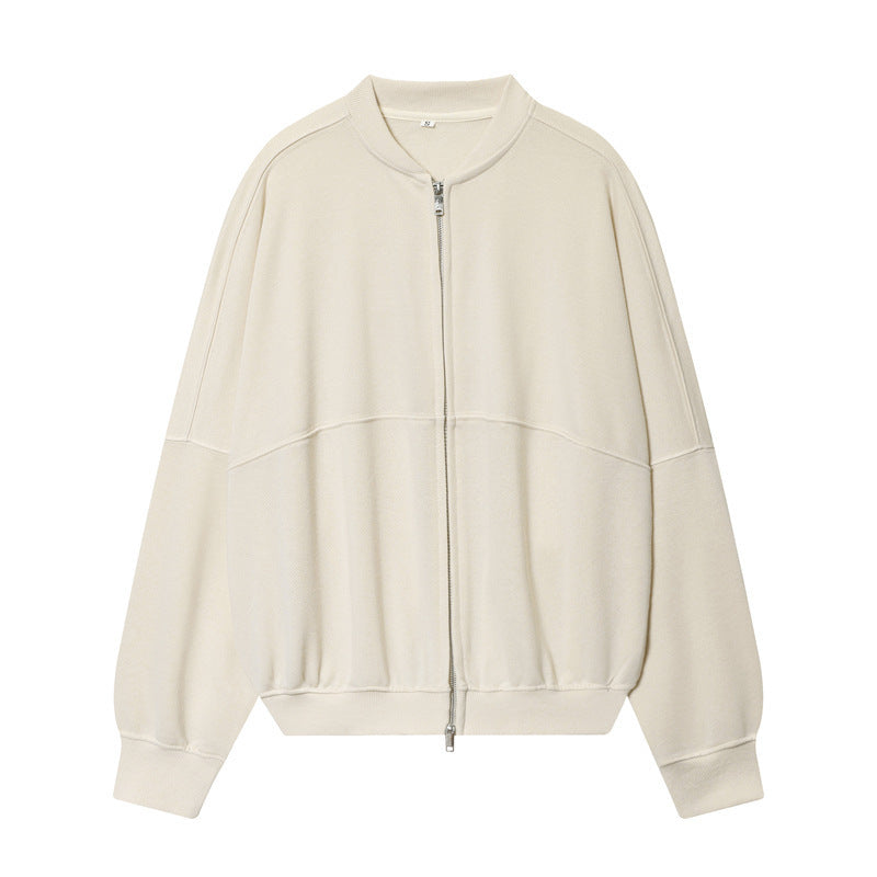 Damen Oversize-Sweatjacke mit Zwei-Wege-Reißverschluss und geripptem Bund Echo Archiv