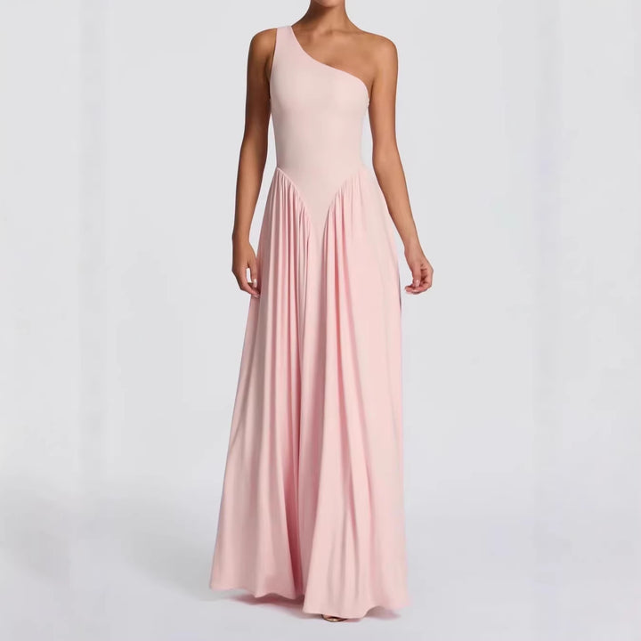 Damen Maxi-Kleid mit schulterfreiem Design und fließendem Stoff Echo Archiv