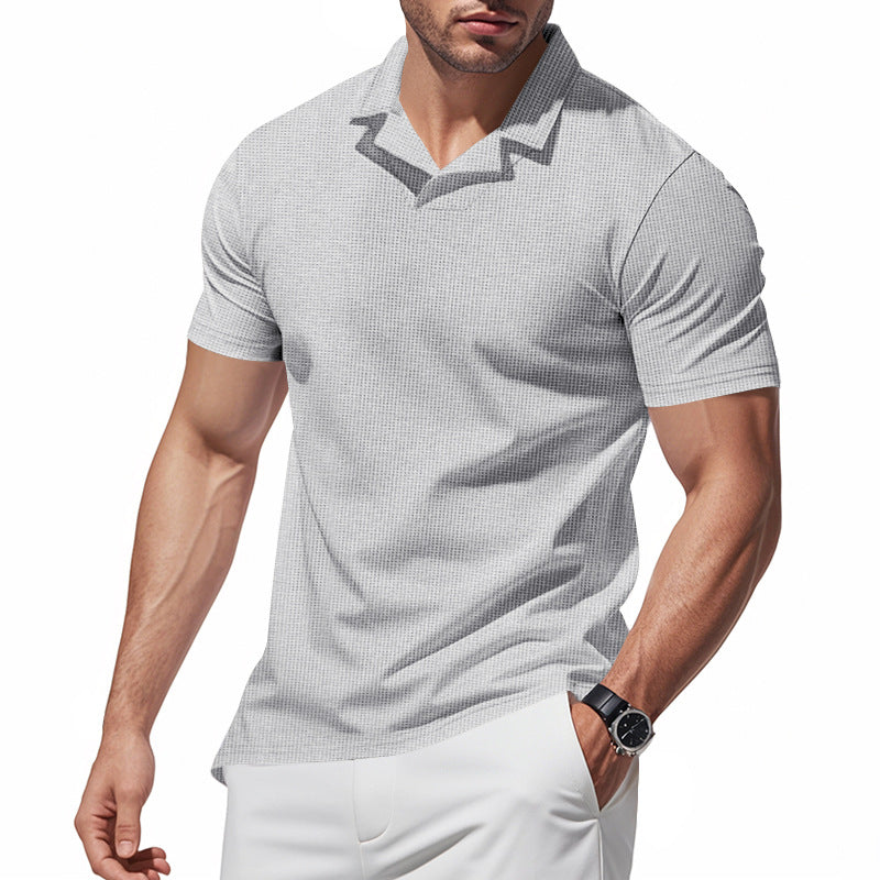 Herren Kurzarm Poloshirt mit strukturiertem Design Echoarchiv
