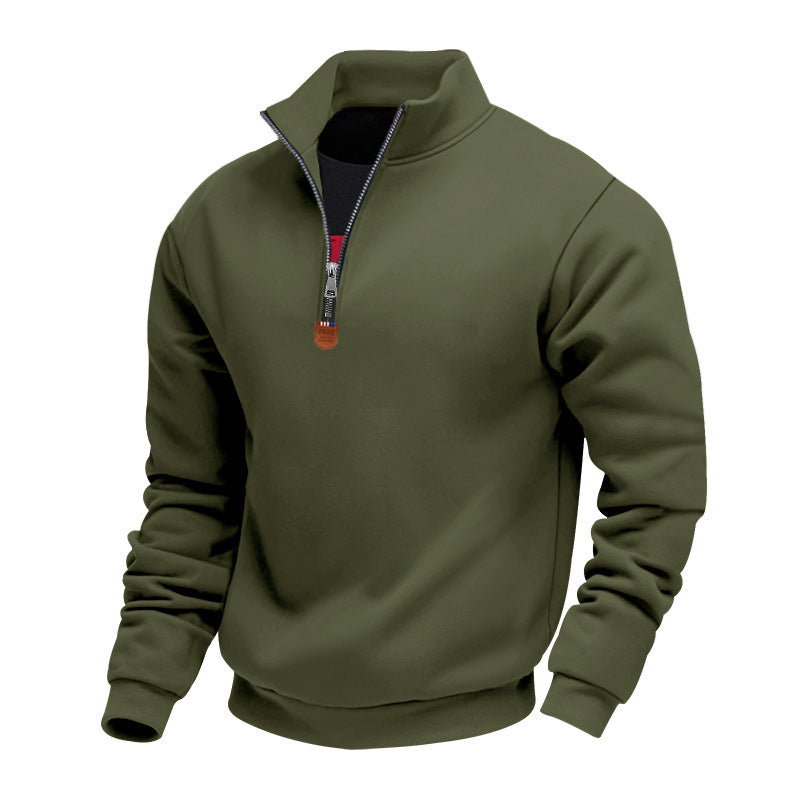 Herren nan Premium-Halbzip-Sweatshirt mit hohem Stehkragen, robustem Reißverschluss und geripptem Saum Echo Archiv