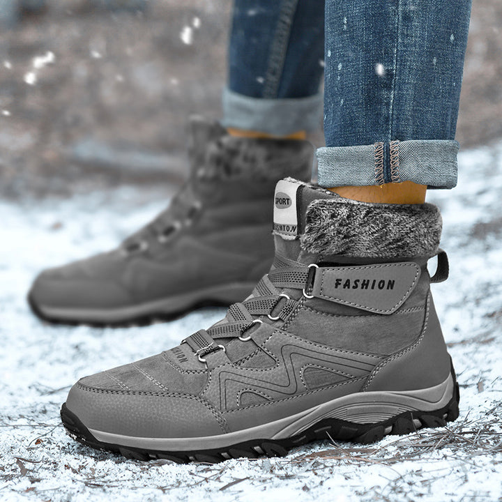 Damen Gefütterte Outdoor‑Wanderstiefelette mit Kunstfellkragen, Klettverschluss und griffiger Mehrzonen‑Profilsohle Echo Archiv