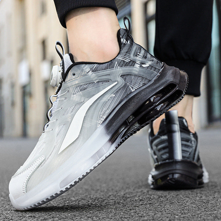 Herren Urbaner Komfort-Sneaker mit sichtbarer Luftkammer, transparentem TPU-Overlay und adaptivem Drehverschluss Echoarchiv