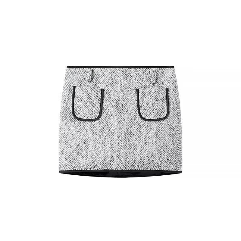 Damen Zweiteiliges Bouclé‑Tweed‑Set mit kurzem Blazer, Zierknöpfen und Minirock Echo Archiv