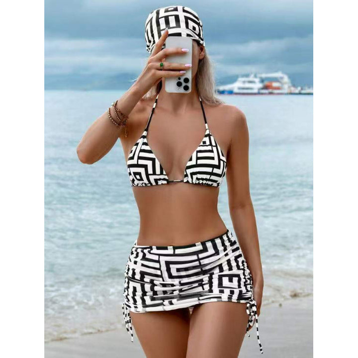 Damen Triangel-Bikini mit modischem geometrischem Design und verstellbaren Trägern Echo Archiv