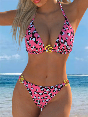 Damen Hochtailliertes Bikini-Set mit grafischem Design und komfortablem Schnitt Echo Archiv