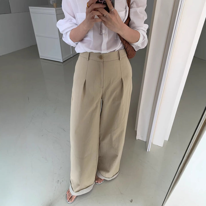 Damen Modische Chinohose mit weitem Schnitt Echo Archiv
