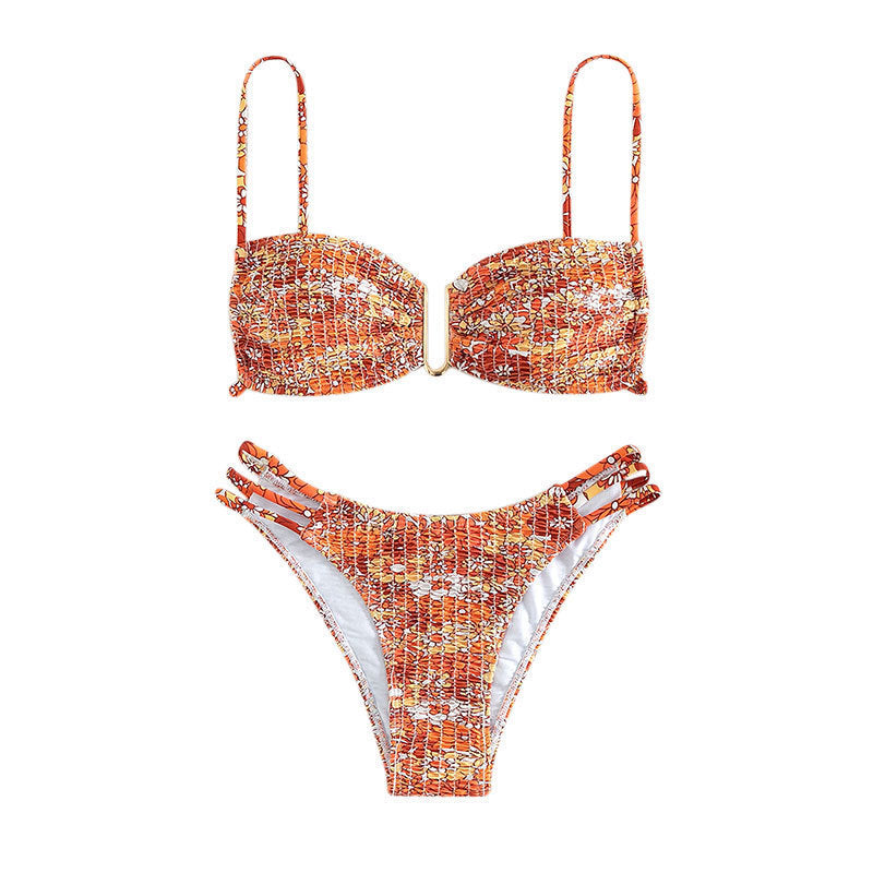 Damen Bikini-Set mit verspieltem Mustermix und modernen Schnürdetails Echo Archiv
