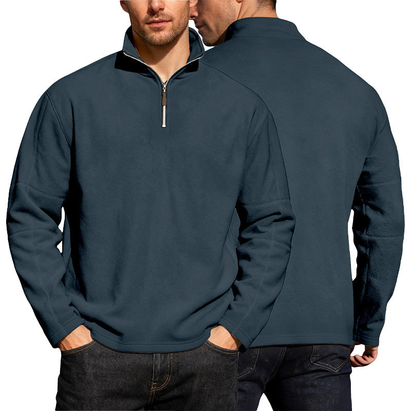 Herren Thermo-Fleece-Halbzip-Pullover mit Stehkragen Echoarchiv