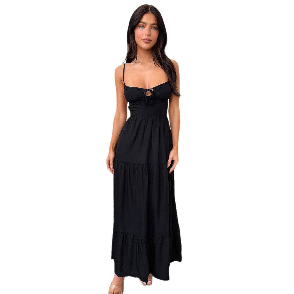 Damen Maxi-Kleid mit verspielt besonderem Ausschnitt und fließendem Stoff Echo Archiv