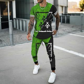 Herren Jogginganzug mit kreativem Grafikdesign Echoarchiv