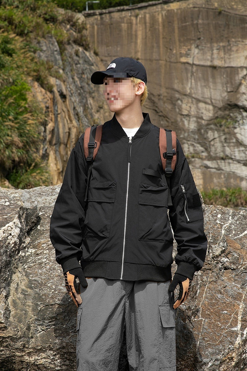 Damen Oversize Multifunktionale Field-Bomberjacke mit Cargo-Taschen & gerippten Bündchen Echoarchiv