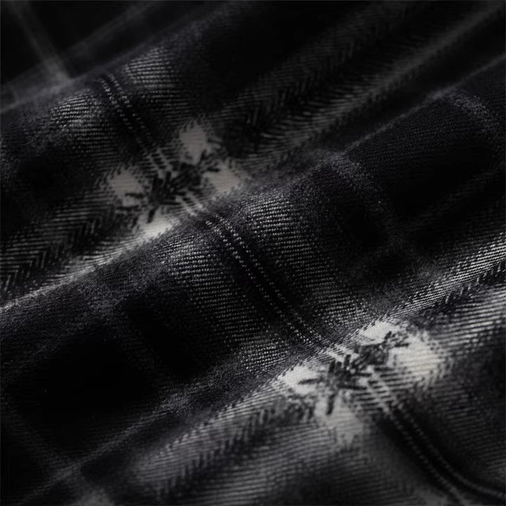 Damen Oversize-Flanellhemd mit asymmetrischem Saum Echoarchiv
