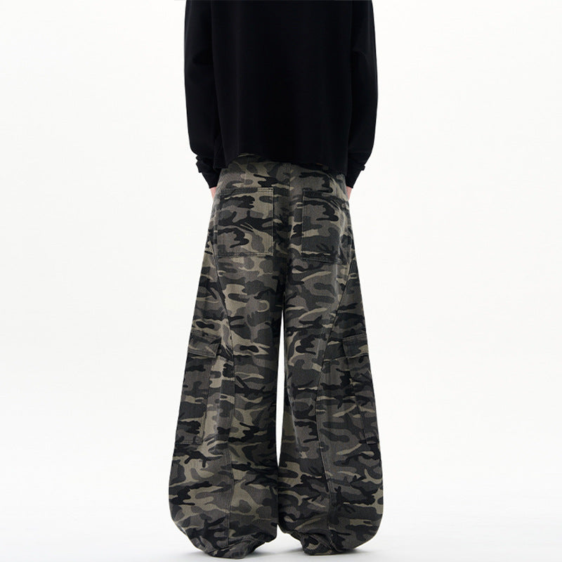 Herren Ultraweite Cargohhose im Baggy‑Cut mit tiefem Schritt Echo Archiv