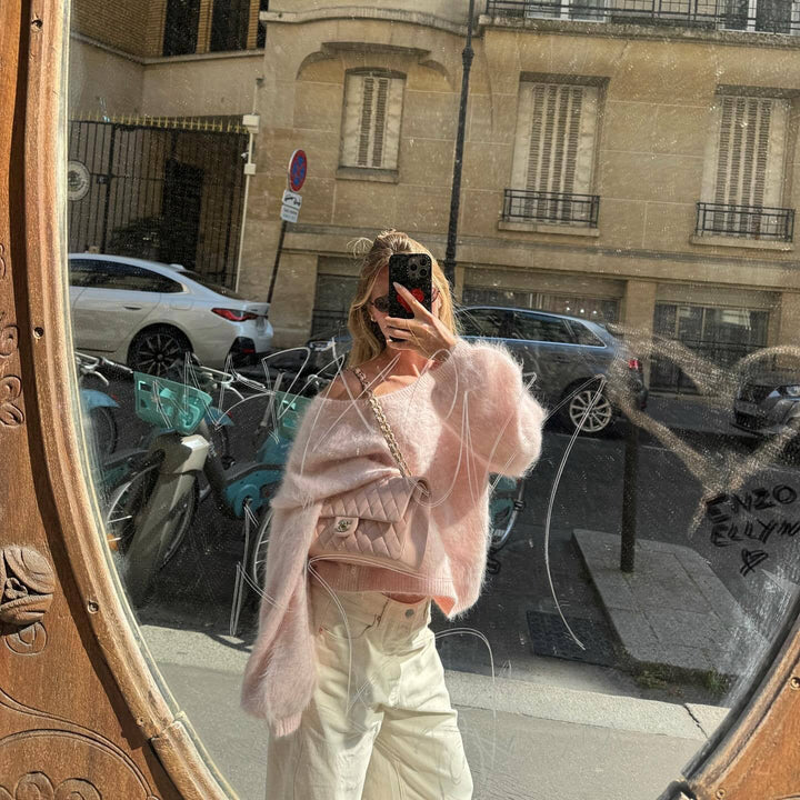 Damen Mohair-Mix Pullover mit Weichem Stoff & Oversized-Ärmeln | Echoarchiv