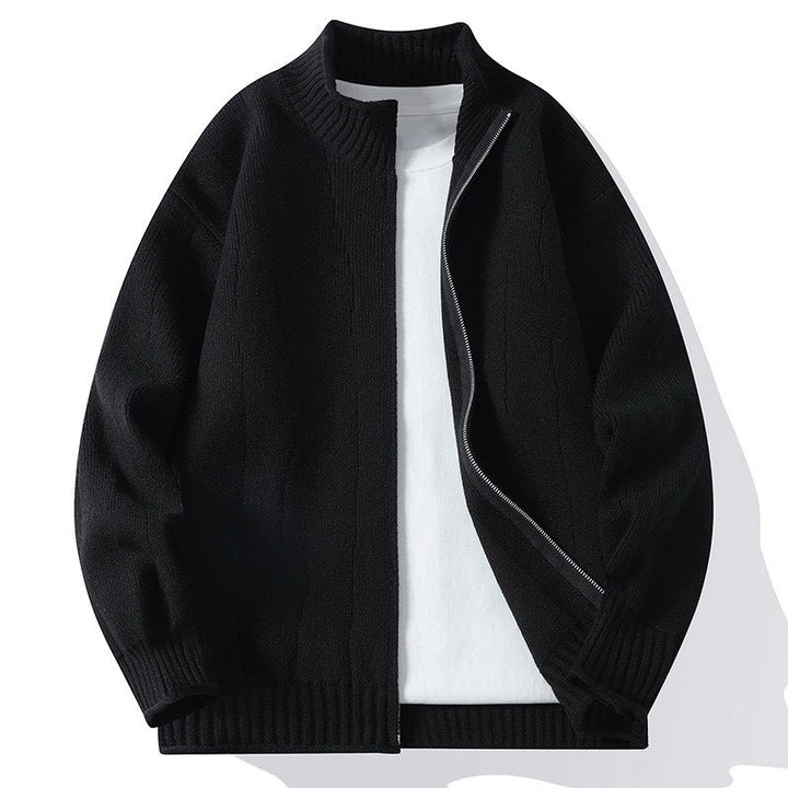 Herren Modische Strickjacke mit hochgeschlossenem Kragen und Reißverschluss Echoarchiv