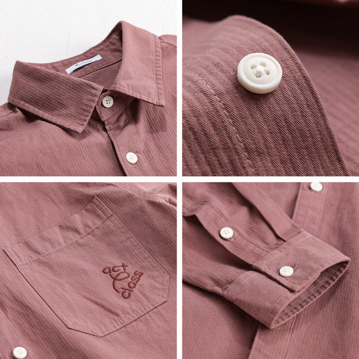 Herren Feines Cord-Überhemd im Overshirt-Stil mit Kentkragen und aufgesetzter Brusttasche Echoarchiv