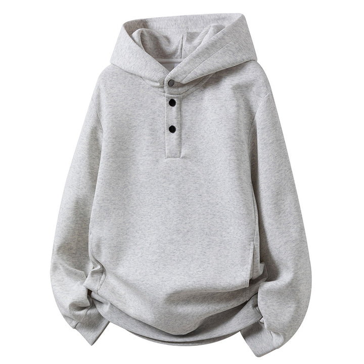 Herren Kapuzenpullover mit Knopfleiste und Kängurutasche Echoarchiv