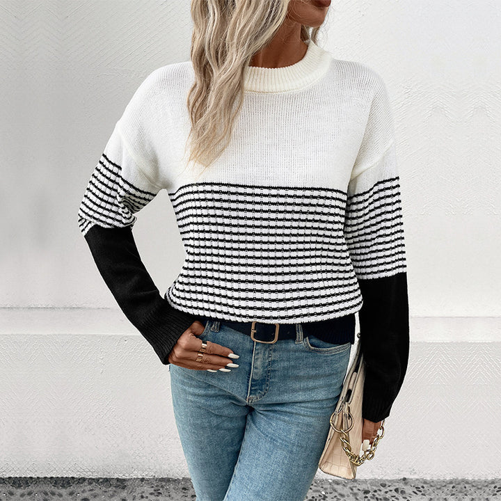 Damen Modischer Strickpullover mit Blockstreifen Echo Archiv