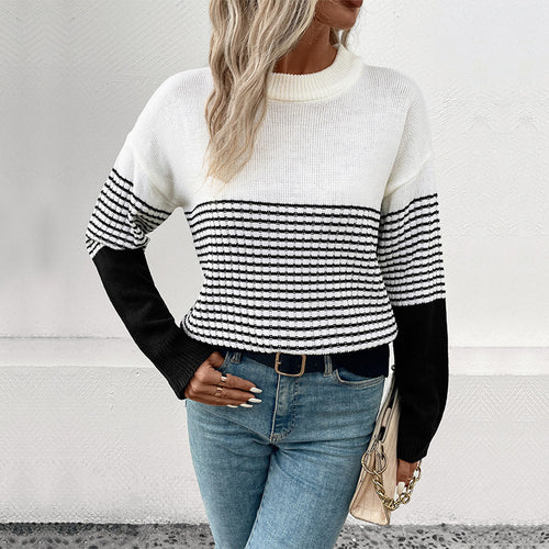Damen Modischer Strickpullover mit Blockstreifen Echo Archiv