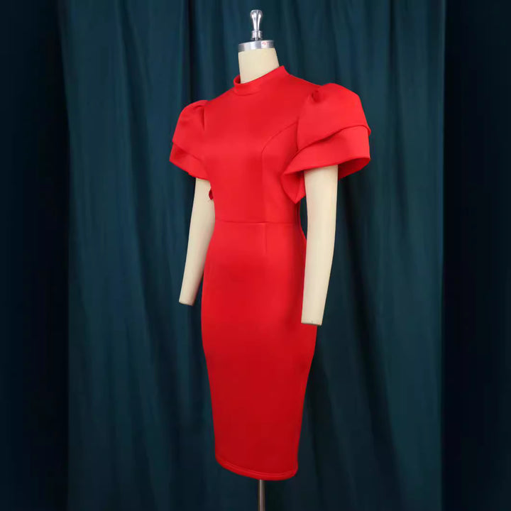 Damen figurbetontes Kleid mit voluminösen Ärmeln Echo Archiv