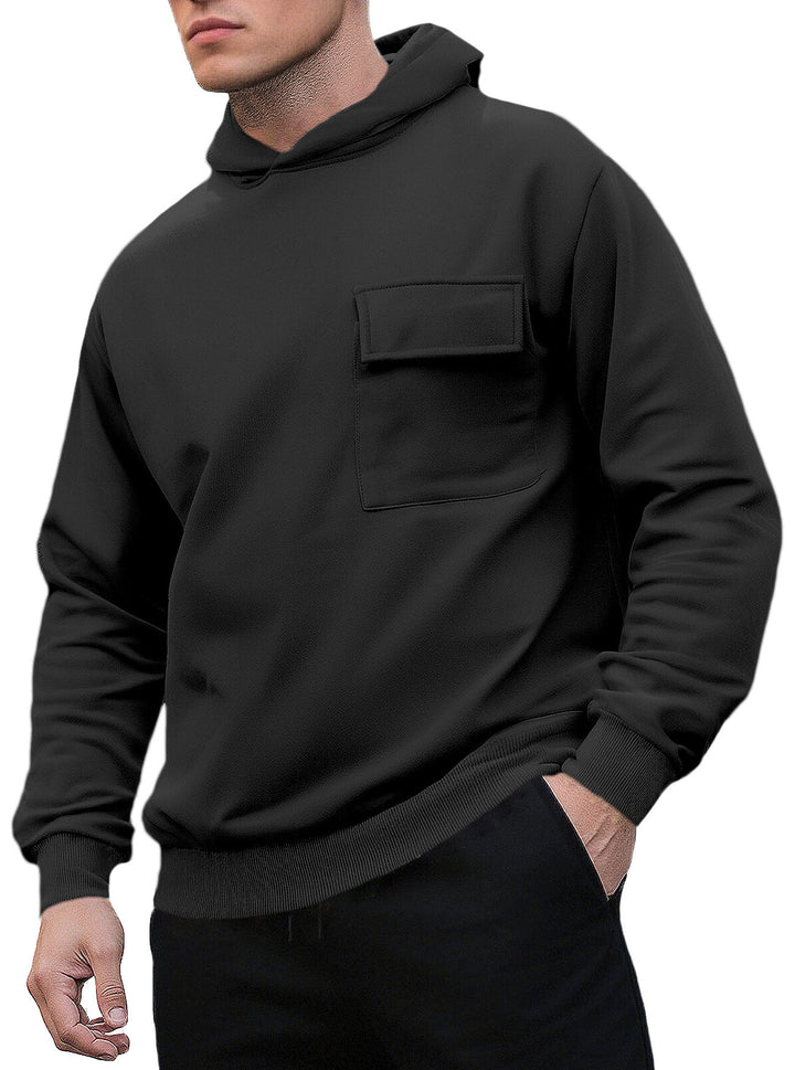 Herren bequemer Kapuzenpullover mit praktischer Brusttasche Echoarchiv