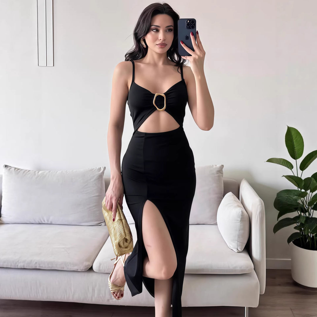 Damen Figurbetontes Maxikleid mit Cut-Outs und elegantem Gürtel Echo Archiv