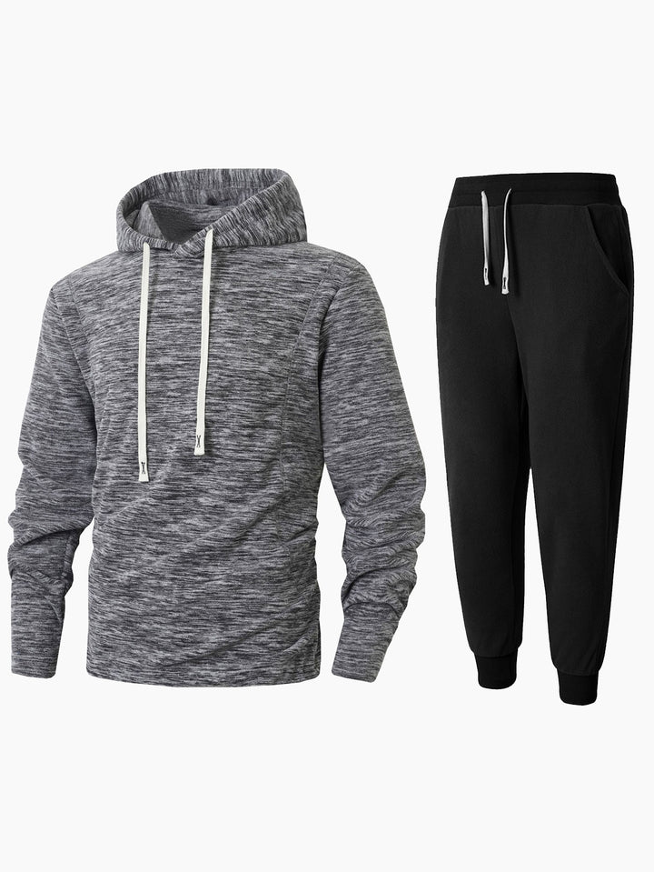 Herren Fleece-Kapuzenpullover und Jogginghose Set Echoarchiv