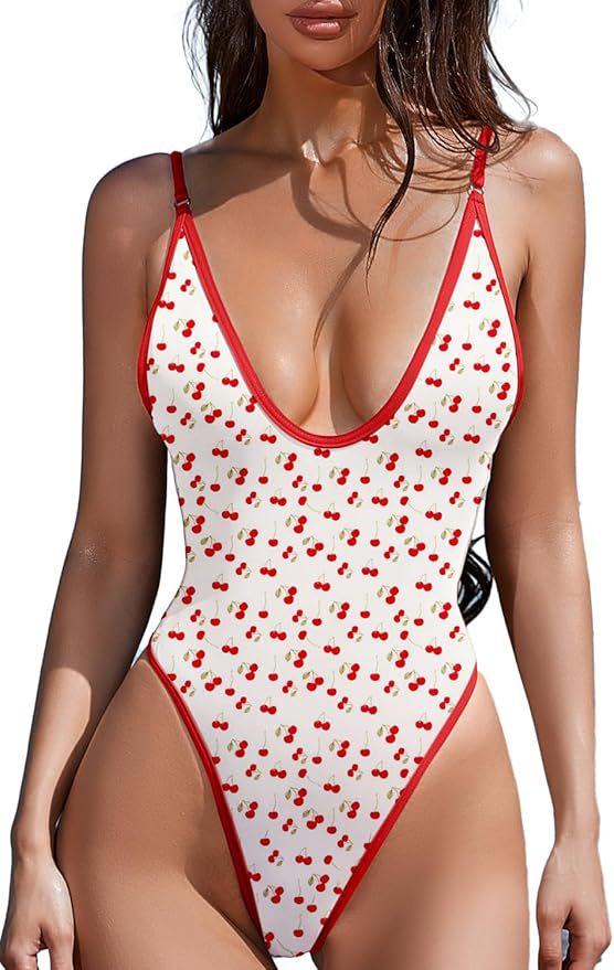 Damen Sportlicher Monokini mit fruchtigem Muster Echo Archiv