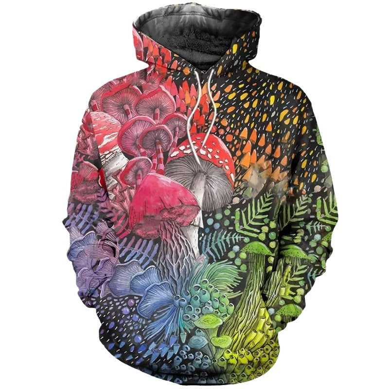 Unisex Kapuzenpullover mit kreativem Pilzdesign Echoarchiv