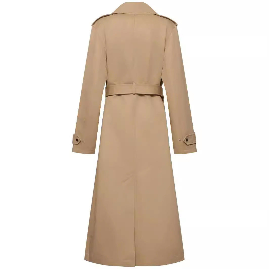 Damen bodenlanger Oversize-Trenchcoat mit Reißverschluss und weitem Schalkragen Echoarchiv