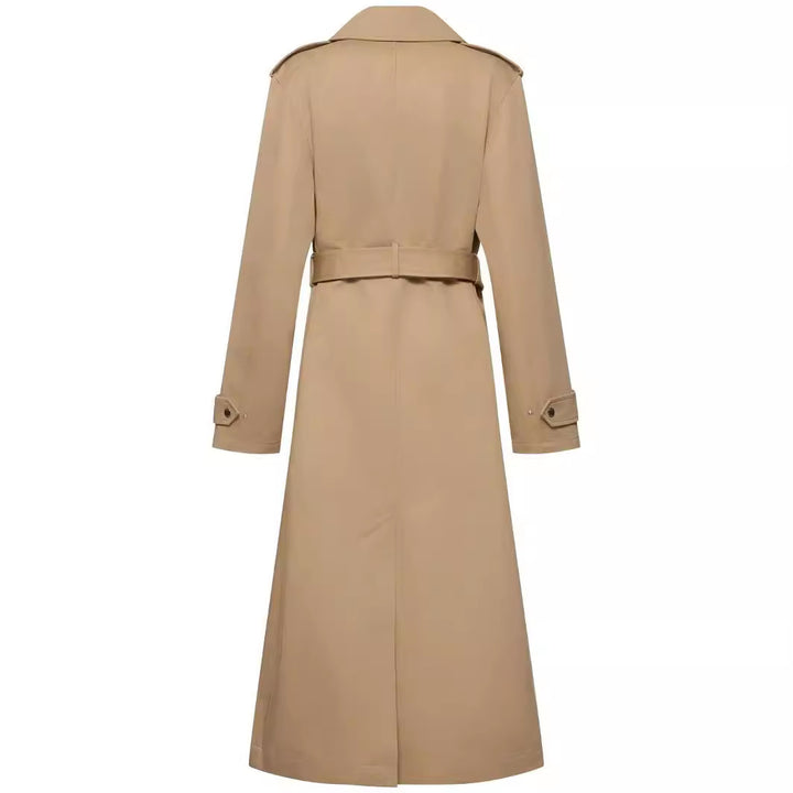 Damen bodenlanger Oversize-Trenchcoat mit Reißverschluss und weitem Schalkragen Echoarchiv