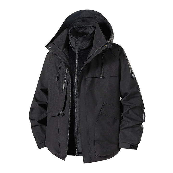 Herren wetterfeste Funktionsjacke mit verstellbarer Kapuze und Innenfleece Echoarchiv