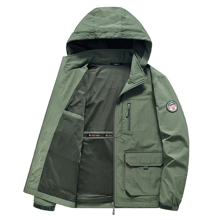 Herren Ultraleichte Kapuzen-Fieldjacke mit Mesh-Innenfutter und Mehrfach-Taschen Echo Archiv