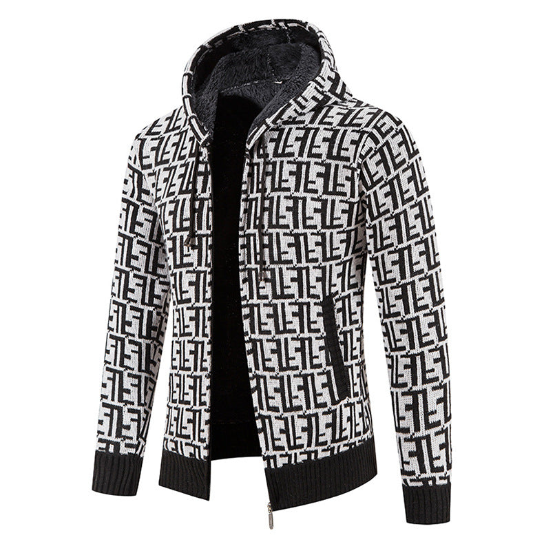 Herren modische Strickjacke mit hochgeschlossenem Kragen Echoarchiv
