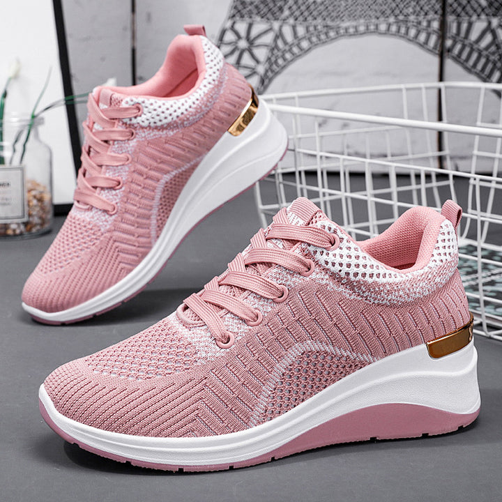 Damen nan gestrickter Keil-Sneaker mit atmungsaktivem Strick-Obermaterial, gepolstertem Komfortfußbett und rutschfester Profilsohle Echo Archiv