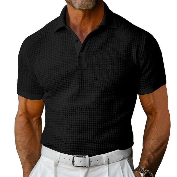 Herren nan strukturiertes Poloshirt mit Waffelpiqué und tailliertem Schnitt Echo Archiv