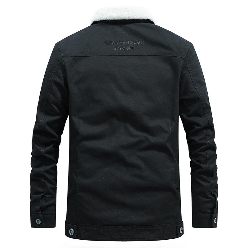 Herren Sherpa-gefütterte Truckerjacke aus robustem Canvas mit Umlegekragen Echo Archiv