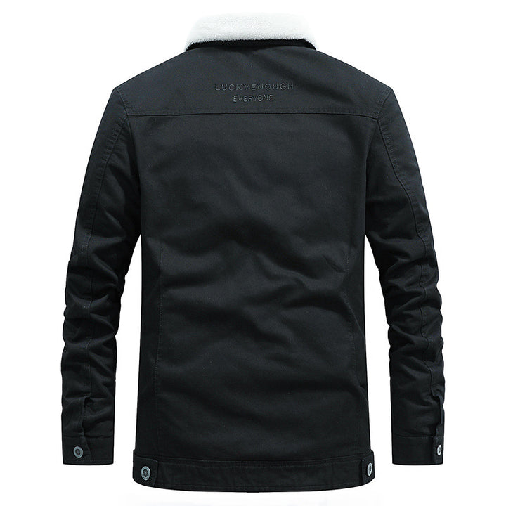 Herren Sherpa-gefütterte Truckerjacke aus robustem Canvas mit Umlegekragen Echo Archiv
