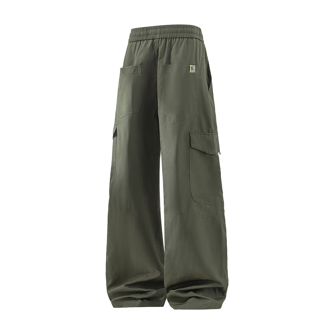 Herren Weite Cargo-Hose mit Tunnelzugbund, Utility‑Klappentaschen & entspannter Baggy‑Silhouette Echoarchiv