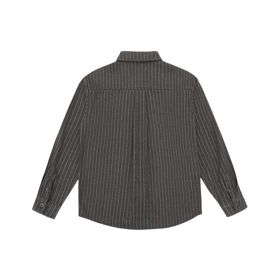 Damen Oversize-Hemdjacke mit markanter Schulterpasse und Nadelstreifen Echoarchiv