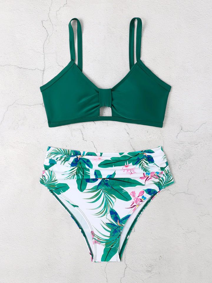 Damen Bikini-Set mit floralem Hochbund und modischem Knoten Echo Archiv