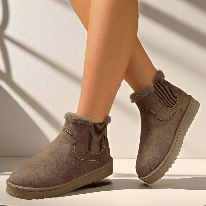 Damen Gefütterte Chelsea-Winterbooties mit elastischem Einsatz und Teddyfellfutter – Lioré