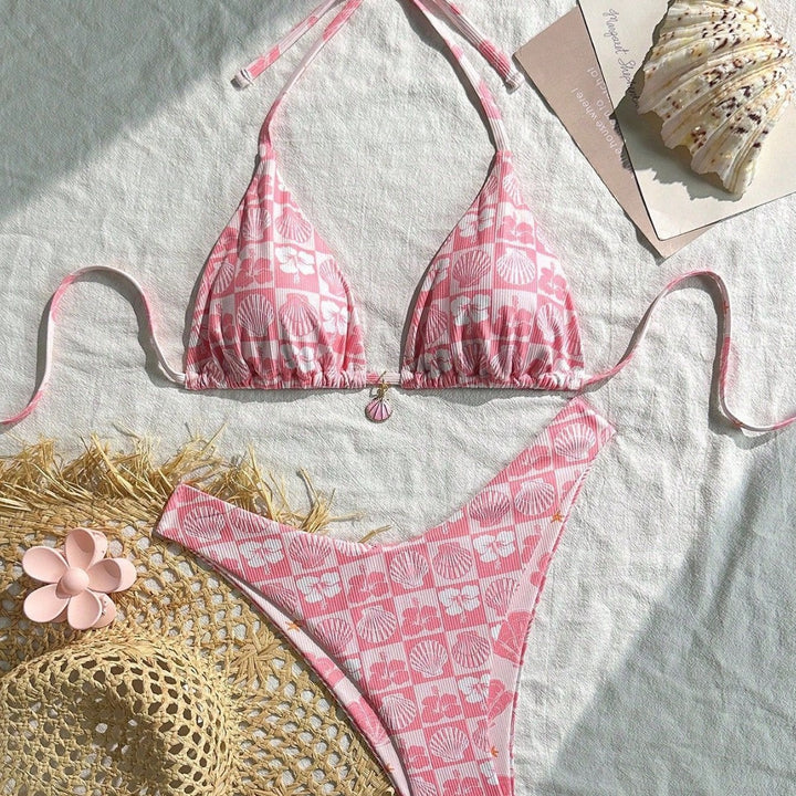 Damen Triangel-Bikini mit maritimen Muschelmuster Echo Archiv
