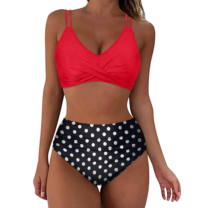 Damen Trendiger Hochschnitt-Bikini mit Raffung Echo Archiv